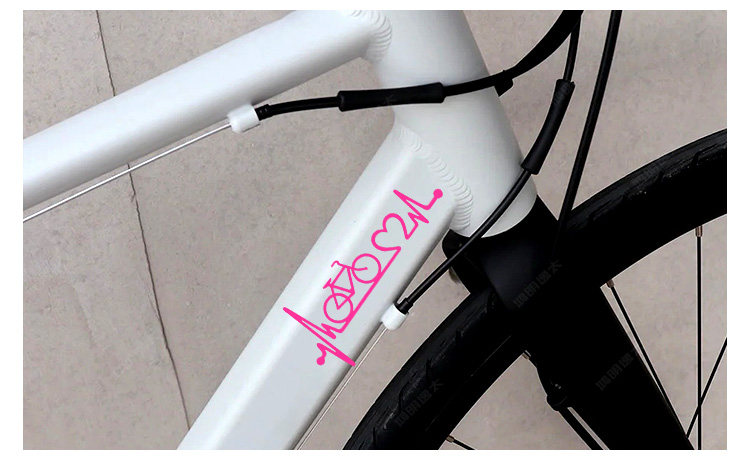 Pegatinas de bicicleta con latido del corazón para cuadro de bicicleta, tubo superior, pegatinas decorativas reflectantes impermeables para marcos de bicicletas de carretera