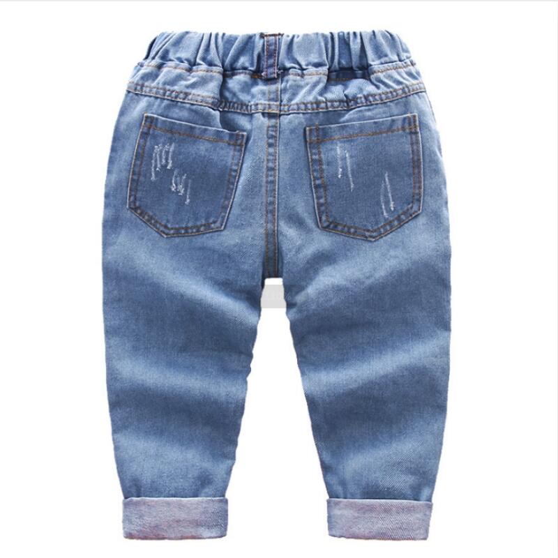 Los niños dibujo animado de Donald Duck pantalones niñas Jeans niños Jeans agujero de de los niños pantalones de mezclilla Jean para el bebé ropa infantil