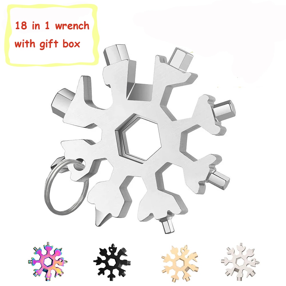 18 in 1 Tragbare Multifunktionale Schneeflocke bilden Schlüssel Saker 18-in-1 Schneeflocke Multi-Werkzeug Mini Tasche schlüssel