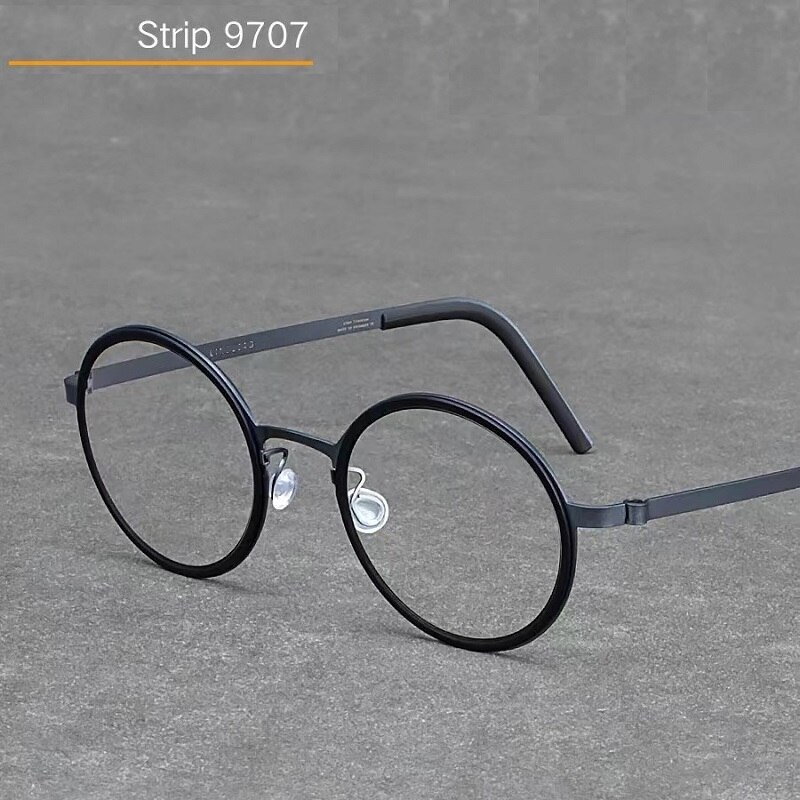 Dänemark Titan Ultraleichte Brille Rahmen Männer Frauen Runde Brillen Schraubenlose Brille Optic Rezept Brillen 9707
