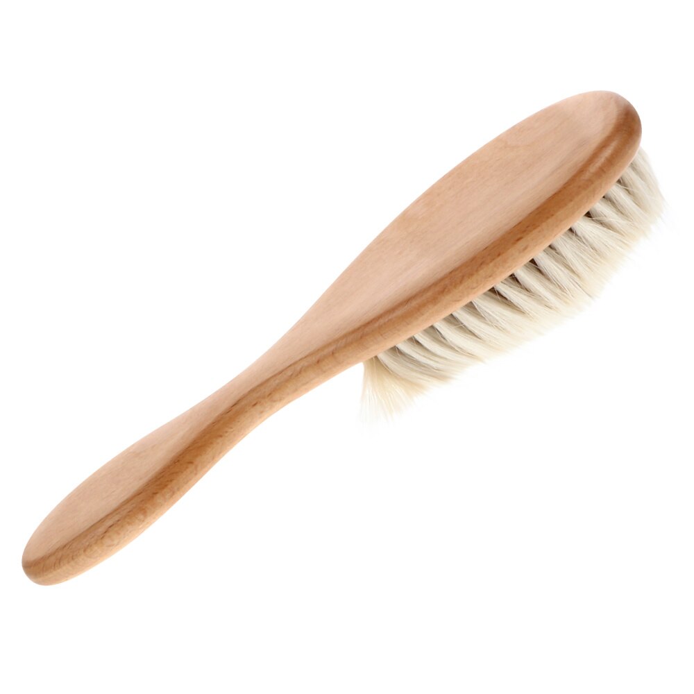 Baby Kids Head Grooming Comb Hair Brush Wood Comb with Wool Bristles