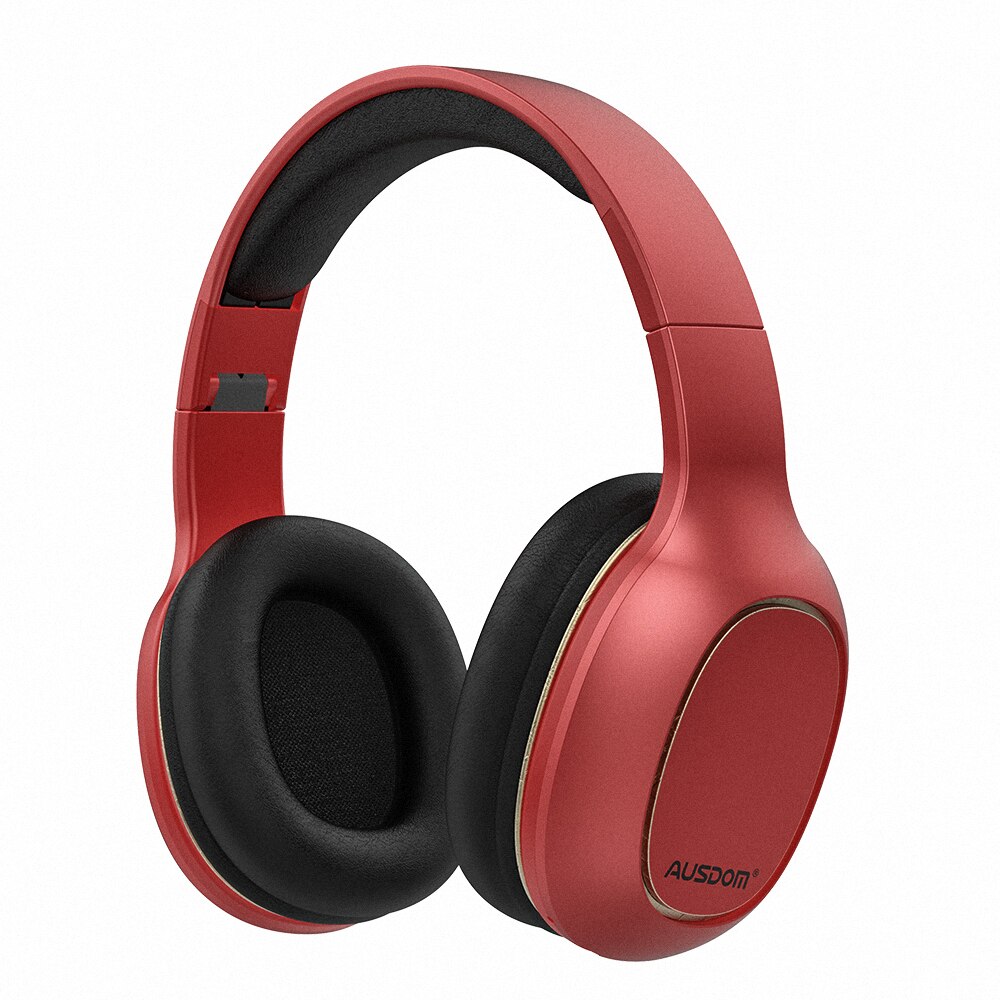 Ausdom M09 Draadloze Hoofdtelefoon Bluetooth Hoofdtelefoon Met Microfoon Draadloze Headset Bluetooth Headset Stereo Ondersteuning Sd-kaart: New Red.