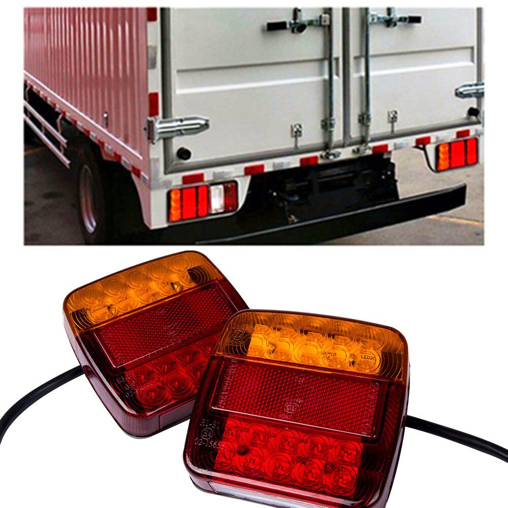 Fuleem 2PCS 12V 20 LED TRUCK LORRY VAN TRAILER STOP BRAKE REAR TAIL LIGHTS INDICATOR LAMP