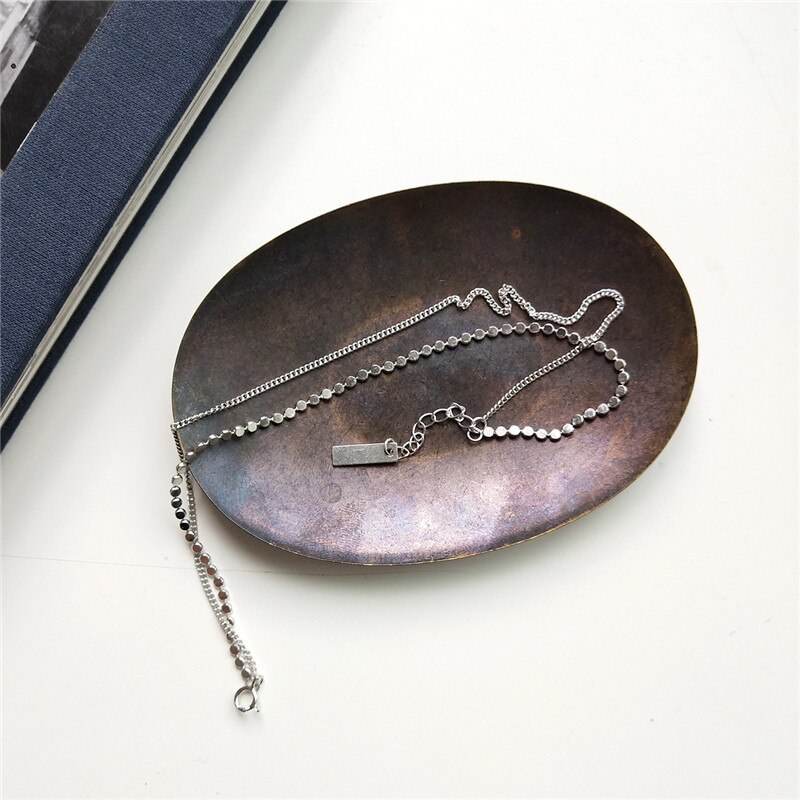 POFUNUO 925 Sterling Silver Women Simplicity Anklets Double Layered Delicate Feet Fine Jewelry Ankle Bracelet Summer Cool Anklet