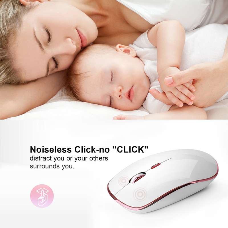 JOYACCESS Wireless Mouse Computer Thin Mouse 2400DPI Silent Mause Ergonomic Mouse 2.4Ghz USB Optical Mice for Laptop PC Desktop