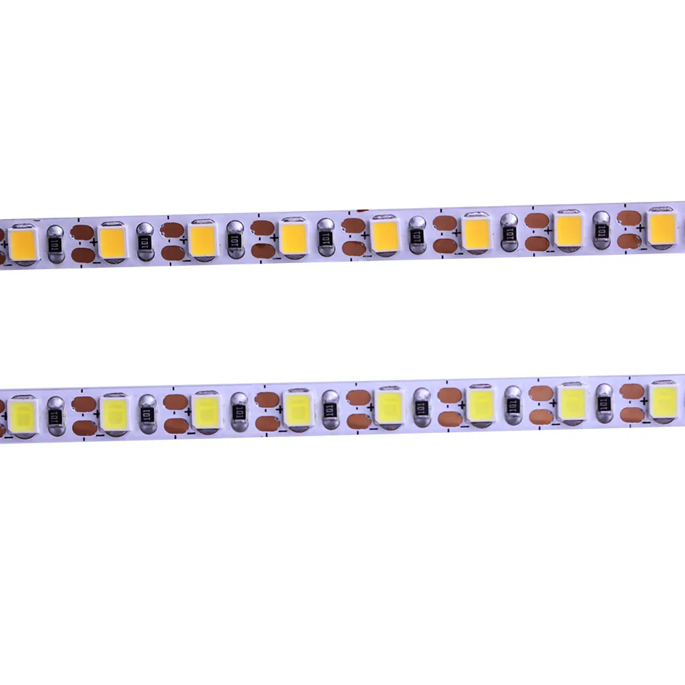 5V 12v 24v 2835 tira de LED 4mm 5mm 8mm PCB 120LEDs 120LEDs/M DC5 12V luz LED Flexible blanco cálido/blanco NW 5 m/lote