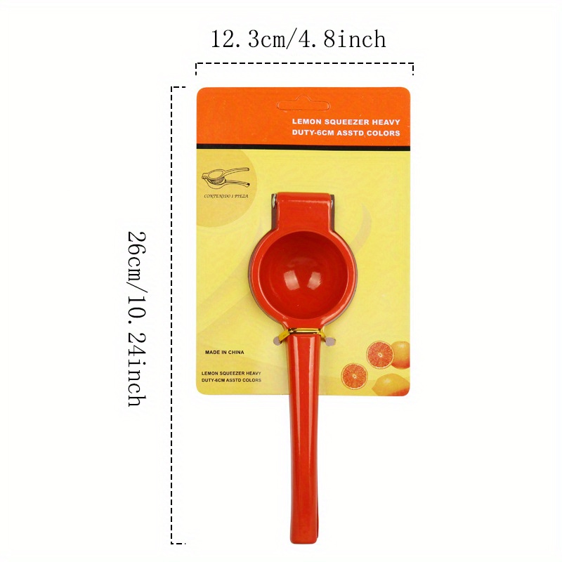 1pc Premium Metal Lemon Squeezer, Citrus Juicer, Manual Press For Extracting The Most Juice Possible: Red