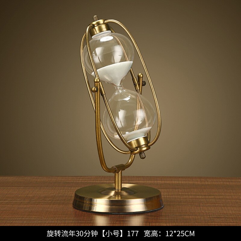 Hourglass timer 30 minutes American small furnishings living room wine cabinet decoration European retro ornaments: S 177