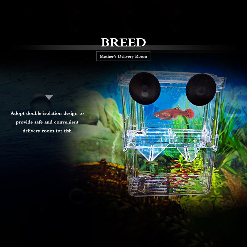 Aquarium Fish Breeding Breeder Box Baby Fish Hatchery Isolation Net Fish Tank Incubator Box Hanging Aquarium Accessory Supplies