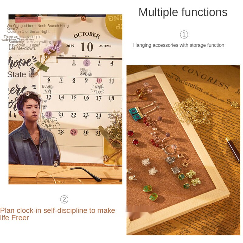 Kawaii Soft Wooden Letter Message Board Decorative Postcard Photo Wall Cork Board Memo Paper Background Board Stationery