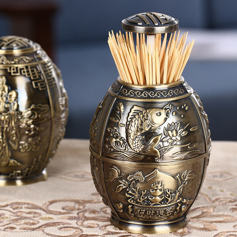 Pop-Up Tandenstoker Houder Draagbare Intrekbare Tandenstoker Houder Retro Decoratie Voor Keuken Gq