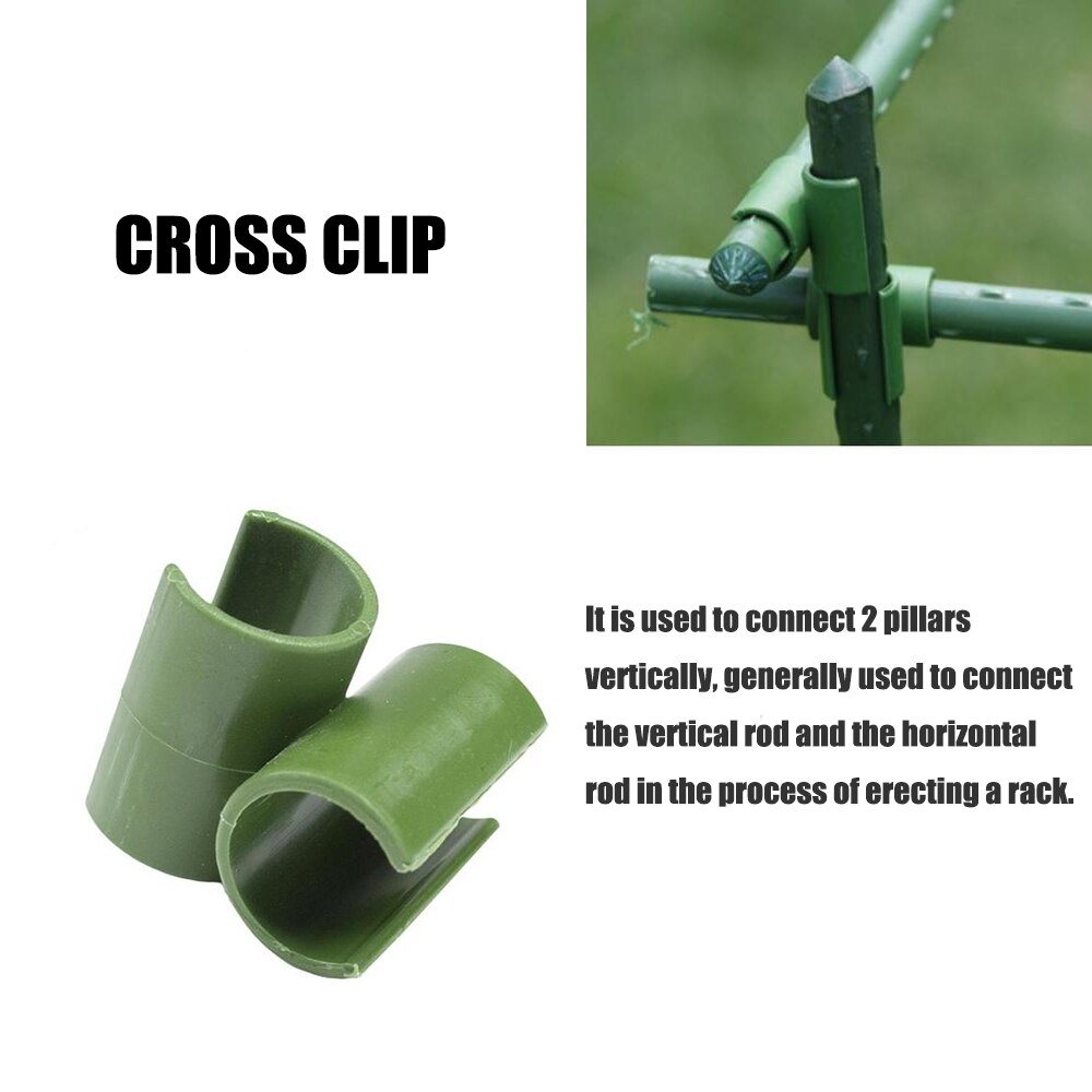 10 PCS Universal Plastic clips Plant Support Fixed Connector Pillars Gardening 11-20mm Diameter Fastener Adjustable Accessories: 11 mm / Cross clip
