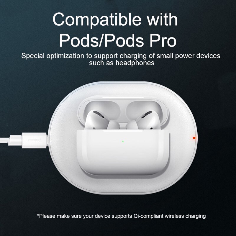 Baseus 15w qi carregador sem fio para iphone 11 pro x xs max xr rápido carregamento sem fio para airpods pro para samsung s9 s10 + nota 9