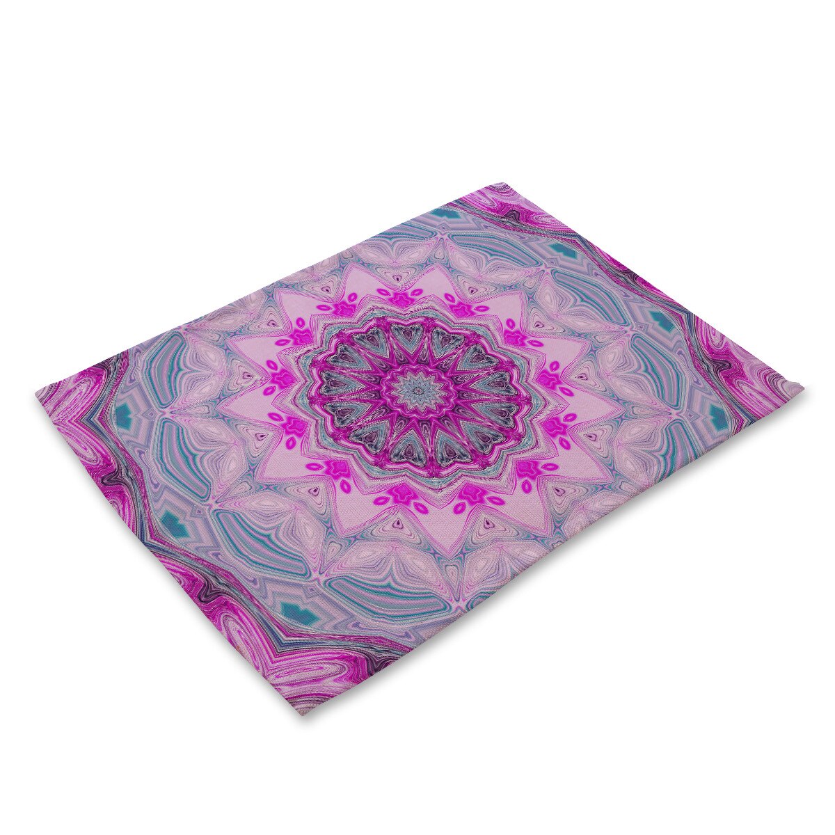 Psykedelisk bordmatte mandala dekkebrikker til spisebord rektangel lin kjøkken dekorasjon tilbehør bord dekkebrikker: Mg0038-12