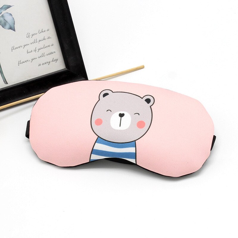 Tecknat tryck sovmask härlig ögonlapp ögonskydd kawaii mäns sömn is ögonmask kvinnors slappna av resor ögonbindel: 8