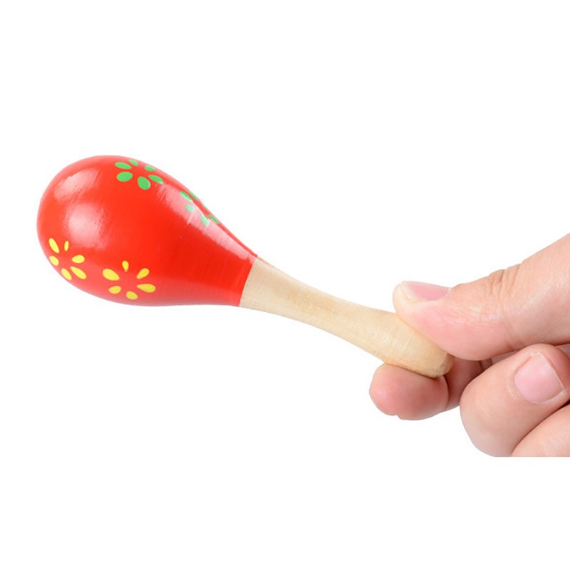 Baby Hand Rattle Shaker colore casuale divertente martello di sabbia Maraca in legno sonagli batteria strumento giocattoli giocattoli musicali educativi