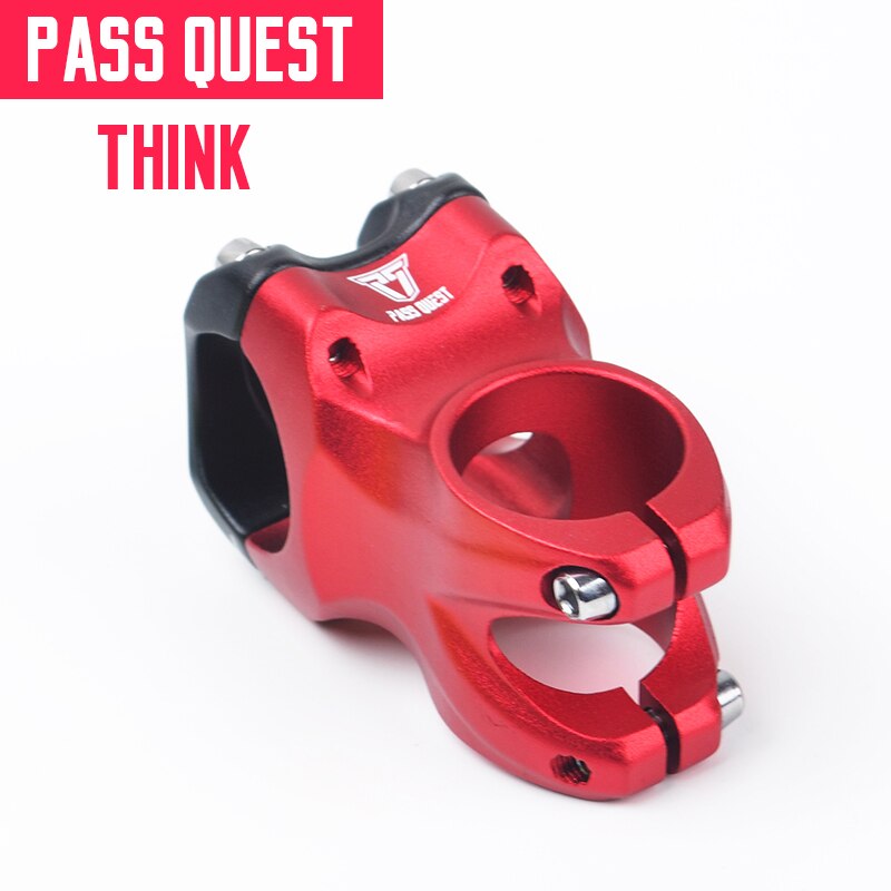 PASS QUEST alloy Bicycle stem DJ/AM/FR/DH Downhill Mountain Bike stem 0 degree 45MM Stem for XC AM MTB Mountain Bike Bicycle: Red