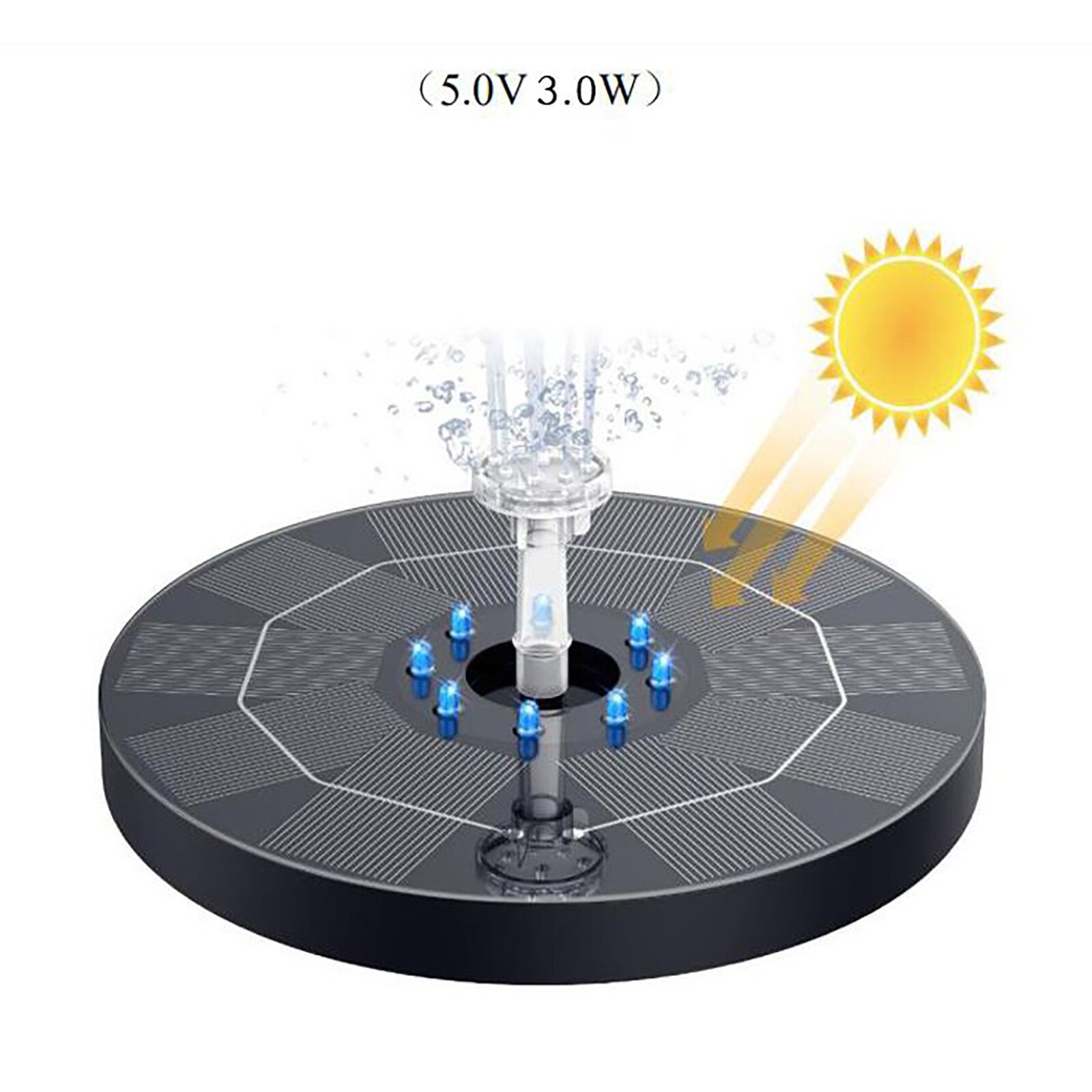 Mini Solar Water Fountain Pool Pond Waterfall Fountain Garden Decoration Outdoor Bird Bath Solar Powered Fountain Floating Water