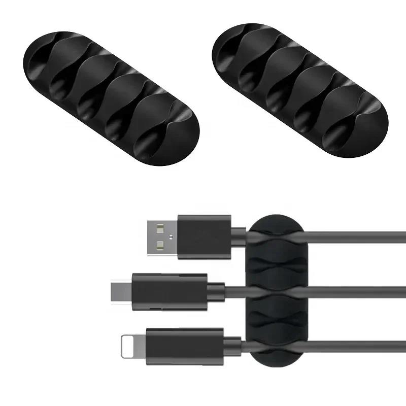 USB Cable Organizer Silicone Cable Winder Desktop Tidy Management Clips Cable Holder for Mouse Keyboard Wire Organizer Headphone