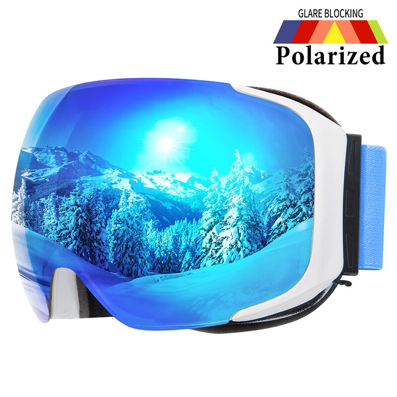 COPOZZ Magnetic Ski Goggles Men Women 100% UV400 Protection Double Anti-fog Single Double Board Ski Goggles: 9