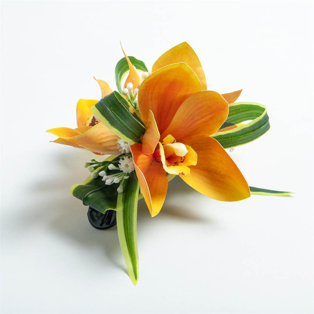Pinza para el pelo BB de estilo Tropical, tocado de novia con flor de seda hawaiana, tocado de flor de orquídeas, accesorios de baile Aloha Hula