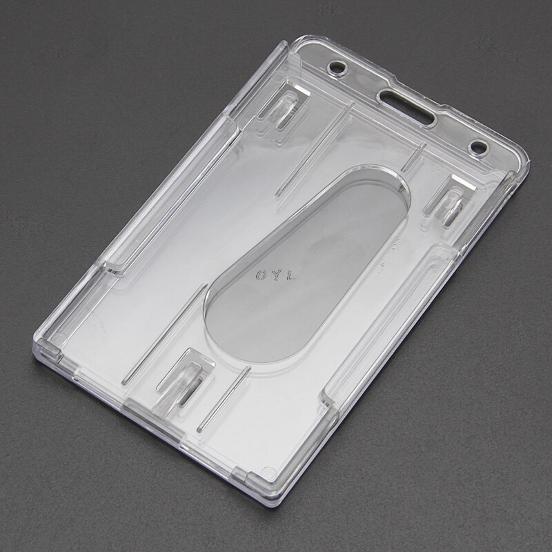 Hard Plastic ID Access Card Cover Credit Card Case Badge Holder Double Side
