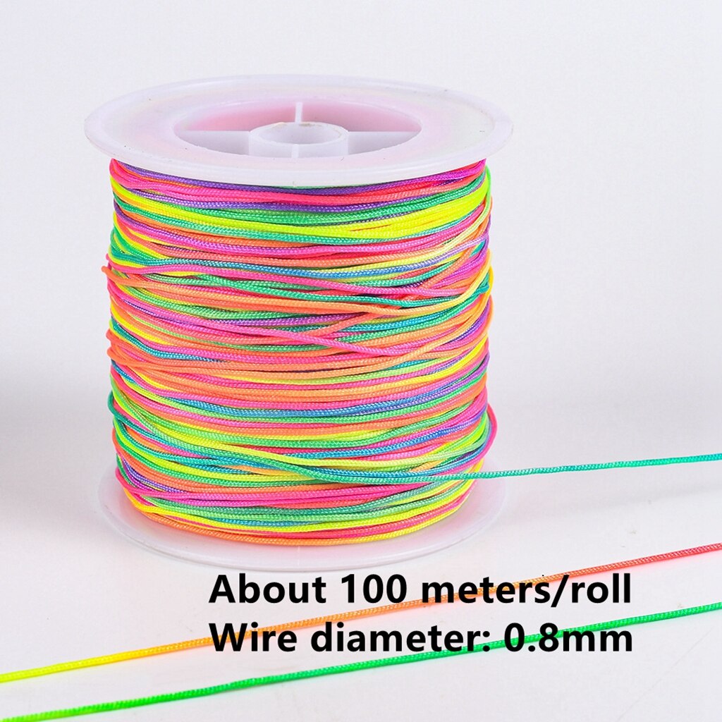 100 M/partij 0.8Mm Regenboog Elastisch Kralen Discussies Stretch String Crafting Touwen Voor Diy Ketting Sieraden Maken: Default Title