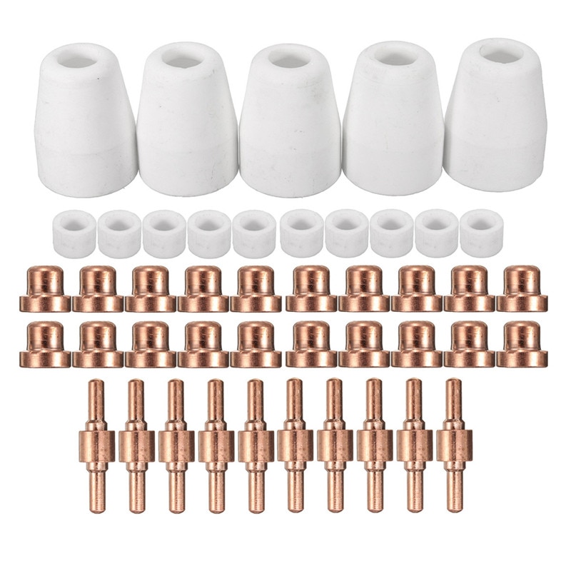 45Pcs Plasma Cutting Machine Consumables Spare Parts Torch welderes Accessories Torch Parts For LG-40 PT-31 CUT40 CUT50