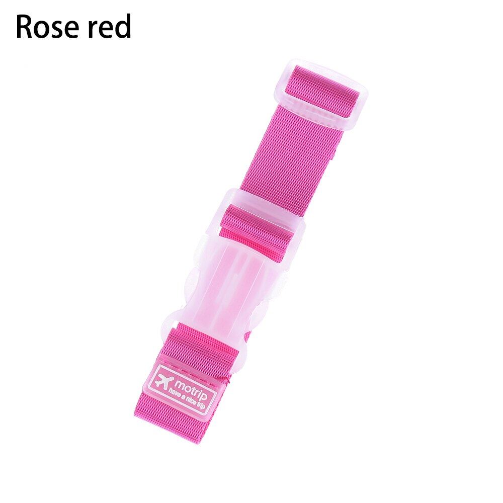 Portable Suitcase Bag Anti-lost Luggage Strap Adjustable Buckle Lock Hooks Fixing Strap Baggage Tie Down Belt Travel Accessories: Rose Red