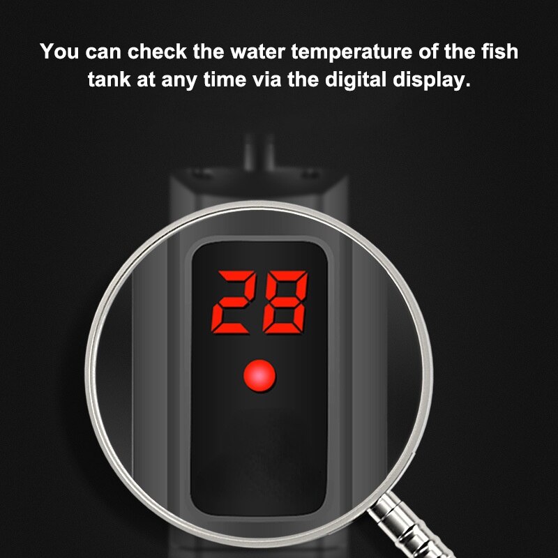 Aquarium Submersible Heater Fish Tank LCD Display Digital Adjustable Water Heating Rod Constant Temperature Control 500W