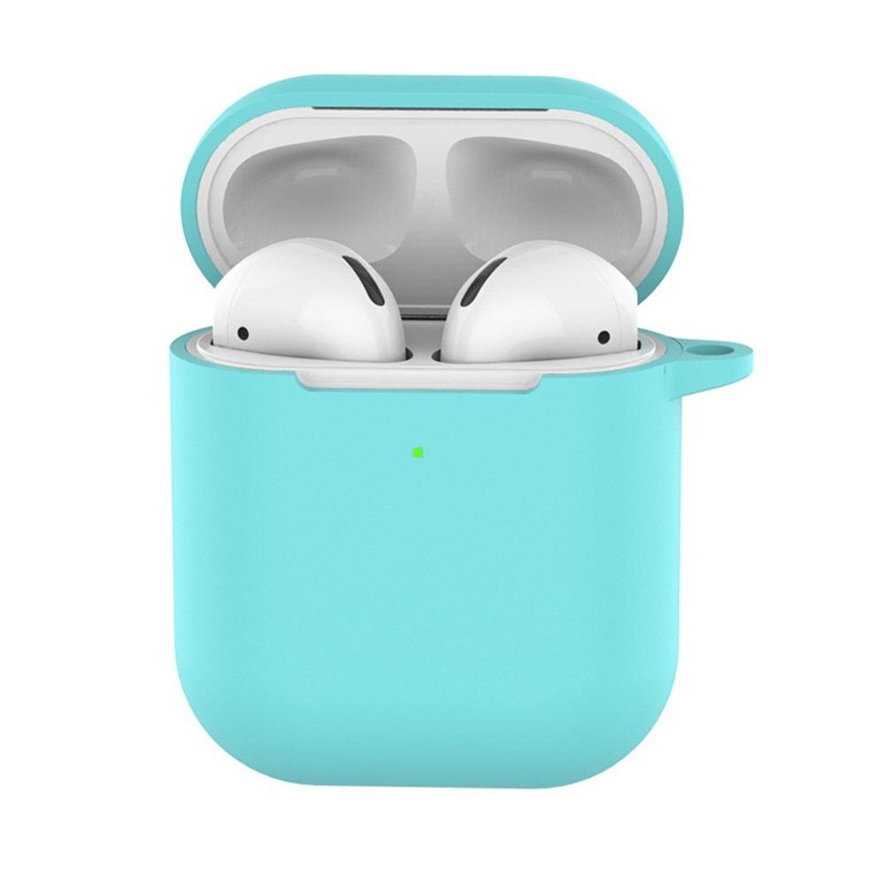 Para AirPods funda de silicona funda protectora antipérdida funda de piel para Apple AirPods 2 con gancho para la oreja y sin gancho para la oreja: J