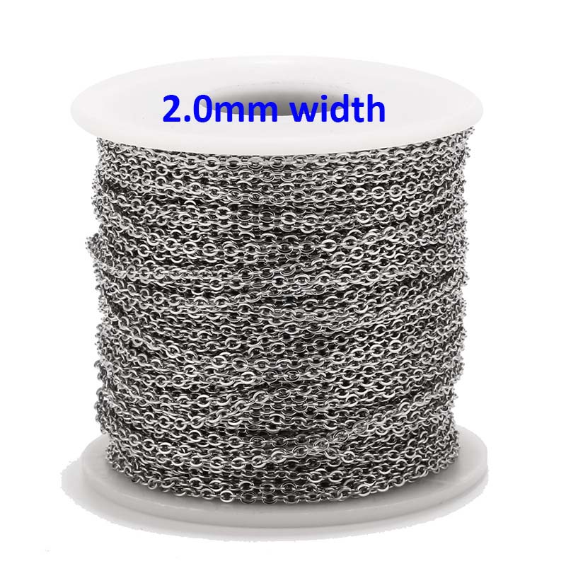 2 Meters Stainless Steel Rose Gold/Gold Link Chain Necklace Bulk Cable 2mm Width for Jewelry Making Findings DIY Supplies