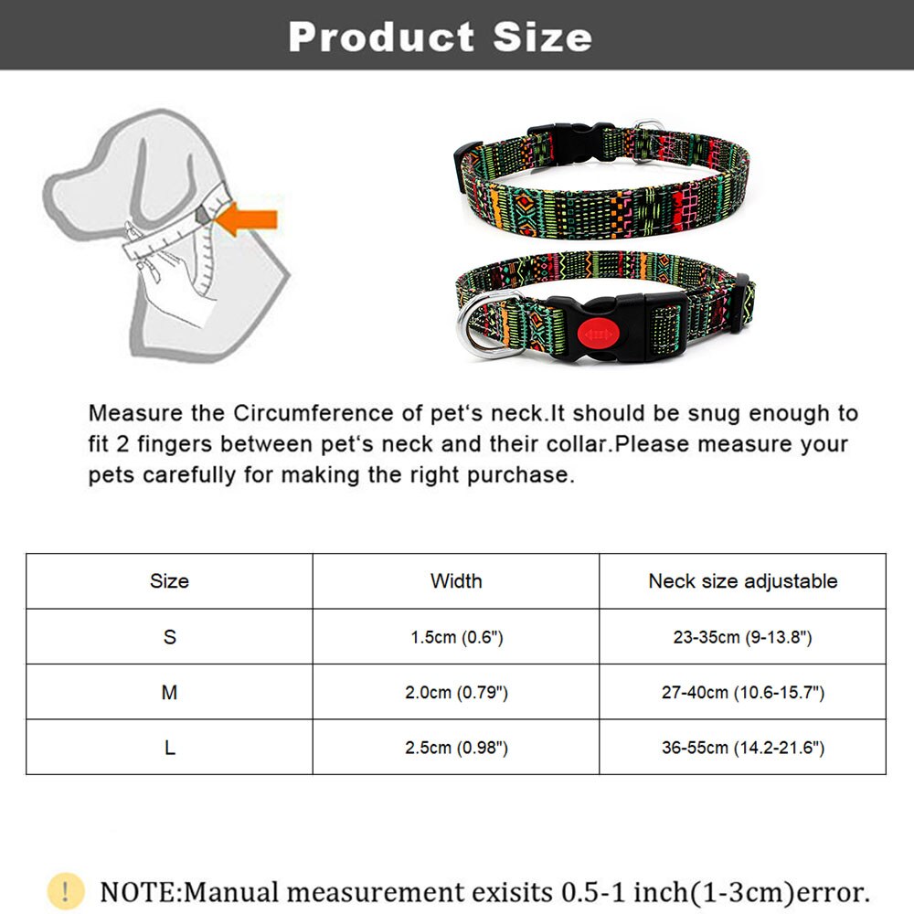 Halsband Voor Bulldog Pit Bull Verstelbare Nylon Gedrukt Halsband Met Veiligheid Gesp Kitten Kat Puppy Neck Strap Pet producten