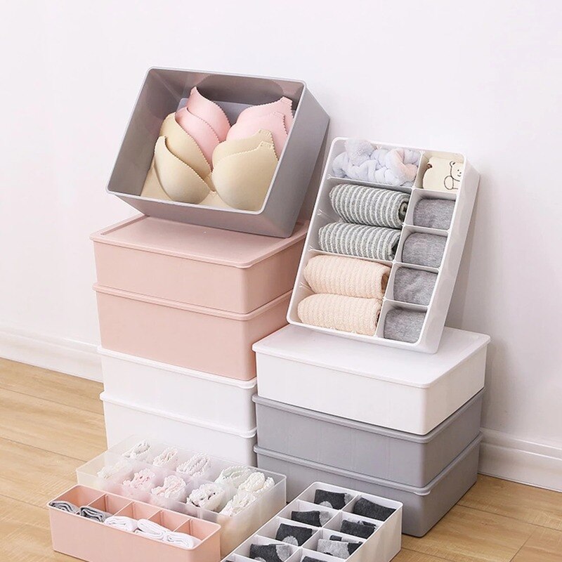 Plastic Multi Grids Ondergoed Bh Sokken Opbergdozen Kleding Organizer Thuis Slaapkamer Kast Lade Plastic Divider Organizer