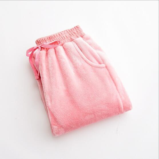 Fdfklak Thuis Broek Voor Vrouwen Winter Flanellen Pyjama Broek Vrouwen Pyjamabroek Lounge Wear Dames Slapen Broek M-XXL: pink women / M