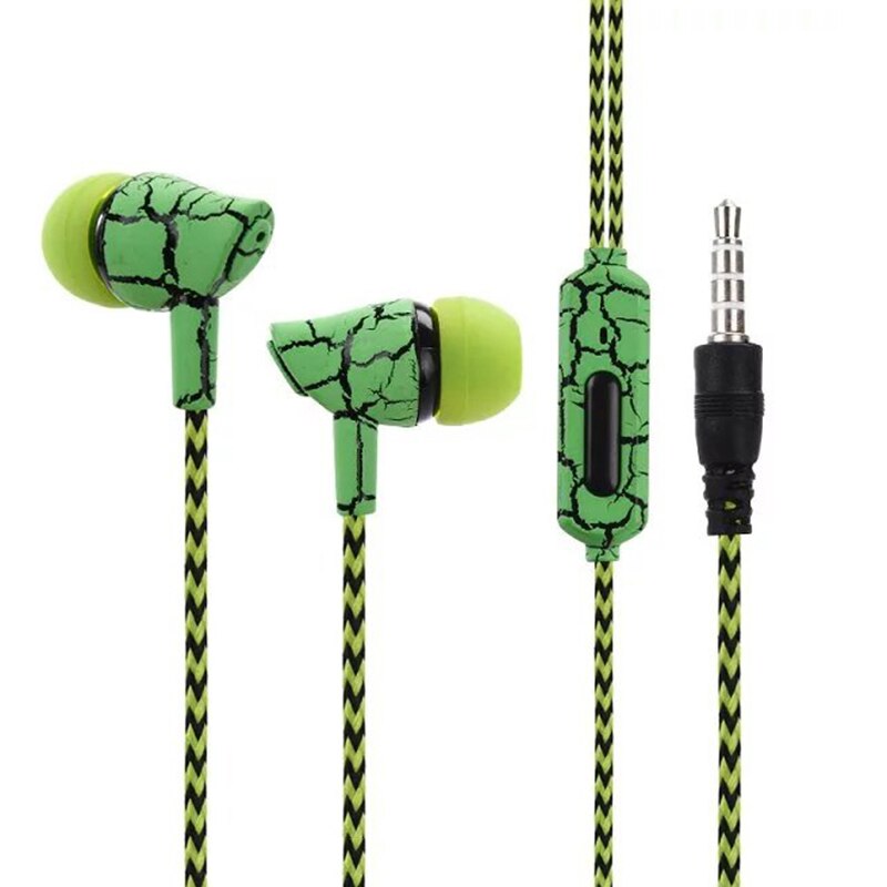 verdrahtet Stereo Riss Geflochtene Kopfhörer Mit Micphone in-ohr Geknackt Coole Kopfhörer Für Smartphone