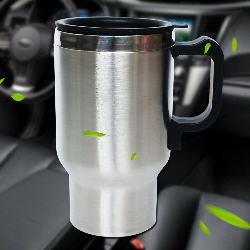 12V 500ml Electric In-car Stainless Steel Travel Heating Cup Car Cup Mug Universal for most car cup holders Auto Accessories