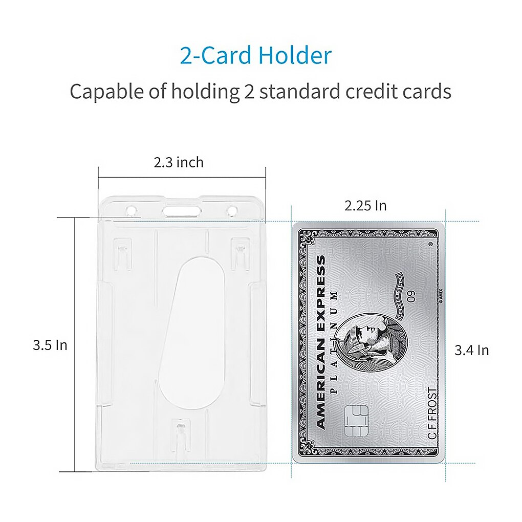 Clear Staff ID Card Holder Vertical ID Badge Holder with Thumb Slot Transparent Hard Plastic Multi Cards Case Organizer
