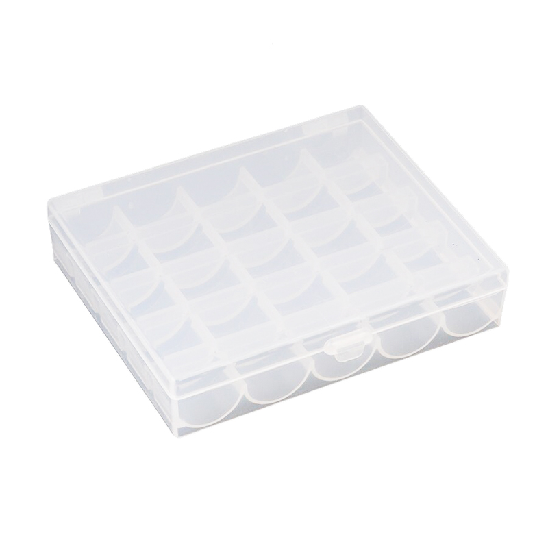25 Slots Empty Thread Axis Reel Box Sewing Machine Spool Box Cover Sewing Accessories Household Storage Box: white