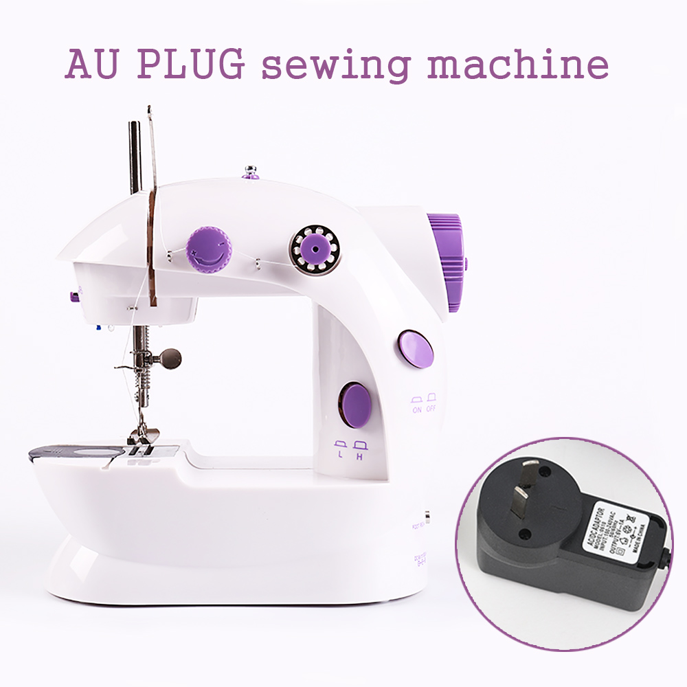 Machine à coudre Mini manuelle, Portable, Assistant domestique, électrique, double vitesse, réglage avec veilleuse, couture d'aiguilles: AU PLUG