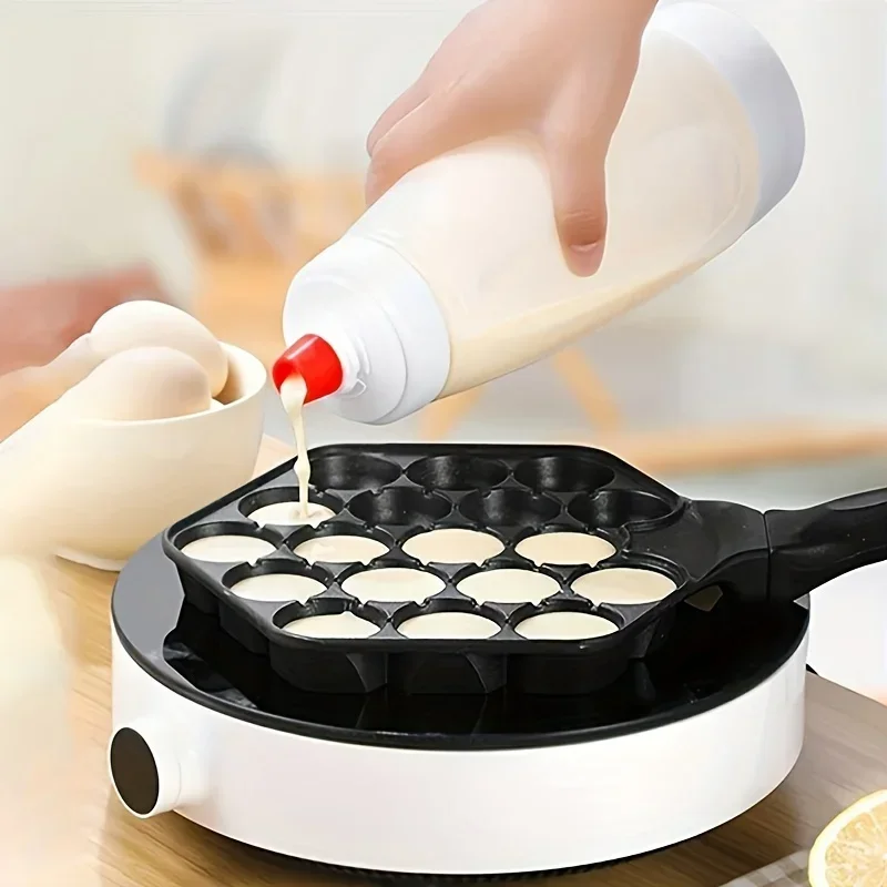 Mélangeur de pâte à manivelle de 1000ml, bouteille avec échelle, distributeur de pâte, crêpes avec fouet, boule, produits cuits, outils faciles à presser, 1 pièce