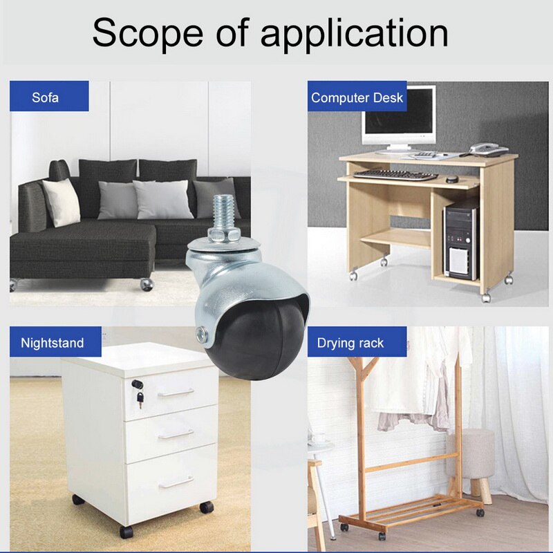 Bureaustoel zwenkwielen 3 inch zwenkwielen van rubber vervanging zachte veilige rollen meubelbeslag geluidswielen