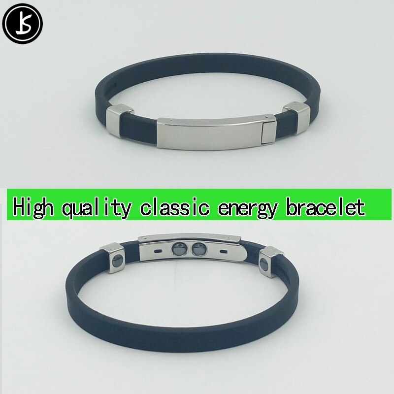Freies verteilen edelstahl silikon klebstoff power armband mit farbe silicon gummi uhr band: Dark blue