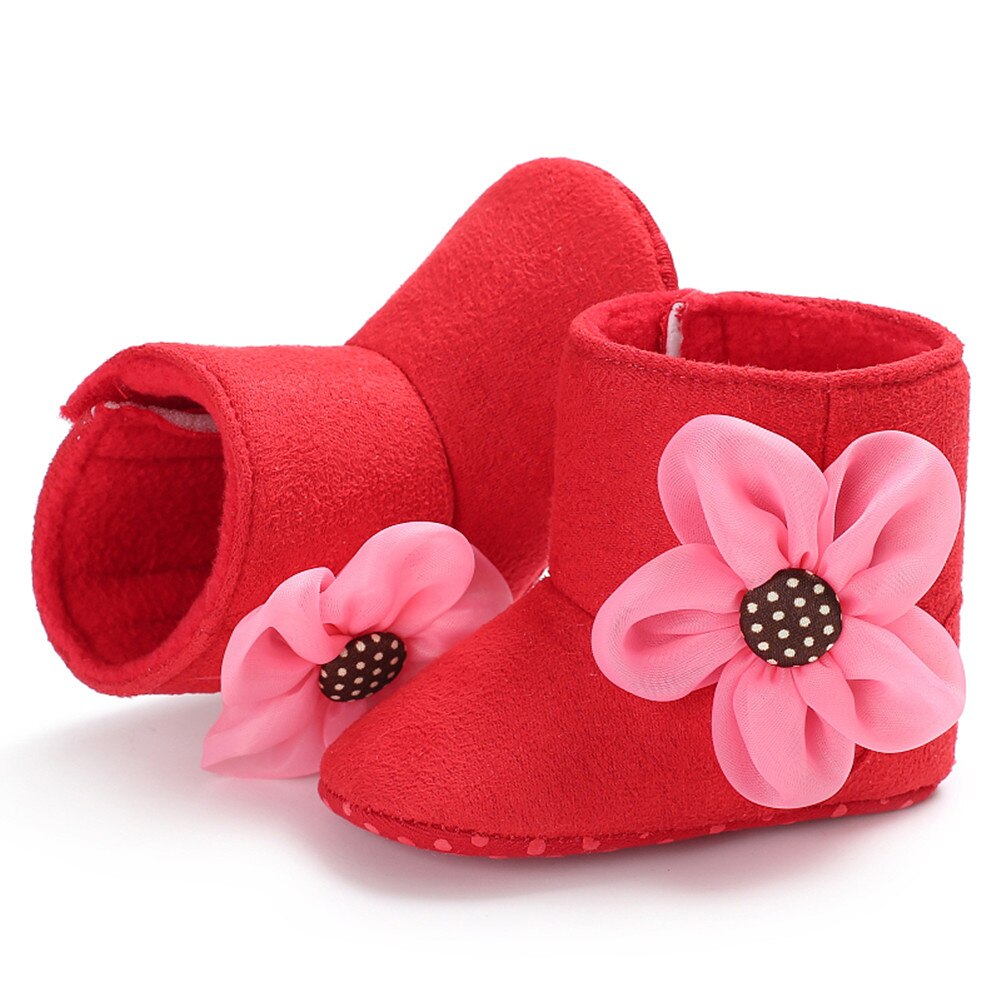 Warm Solid Pluche Voering Snowboots voor Baby: Rood / 13-18 months