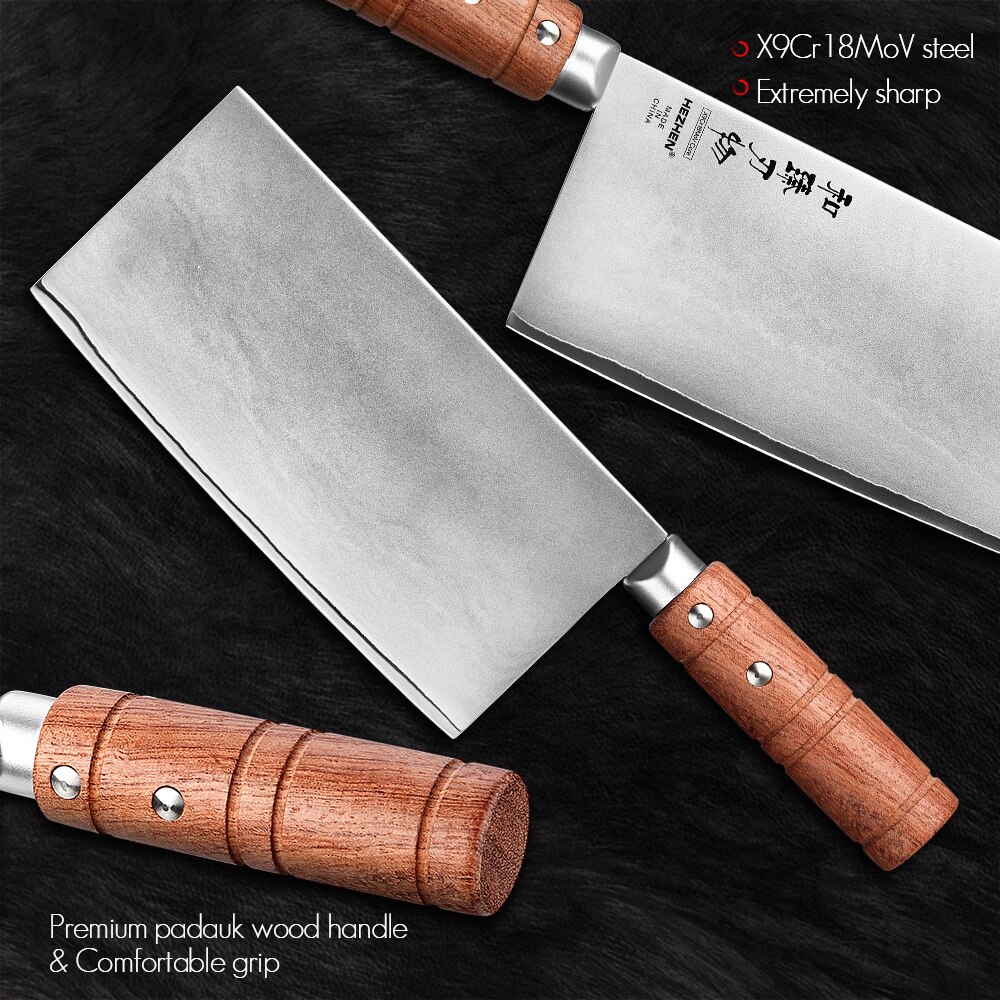 HEZHEN 7 Inches Slice Knife Stainless Steel Chinese Handmade Kitchen Chef Knives Razor Sharp Cook Knife