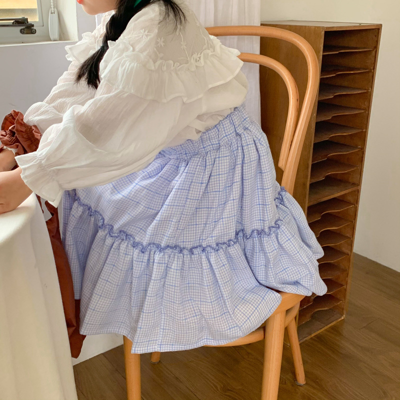 Primavera autunno bambine principessa Casual gonna blu 2-7 anni neonata moda Tutu gonne 2022 bambini bambini vestiti coreani