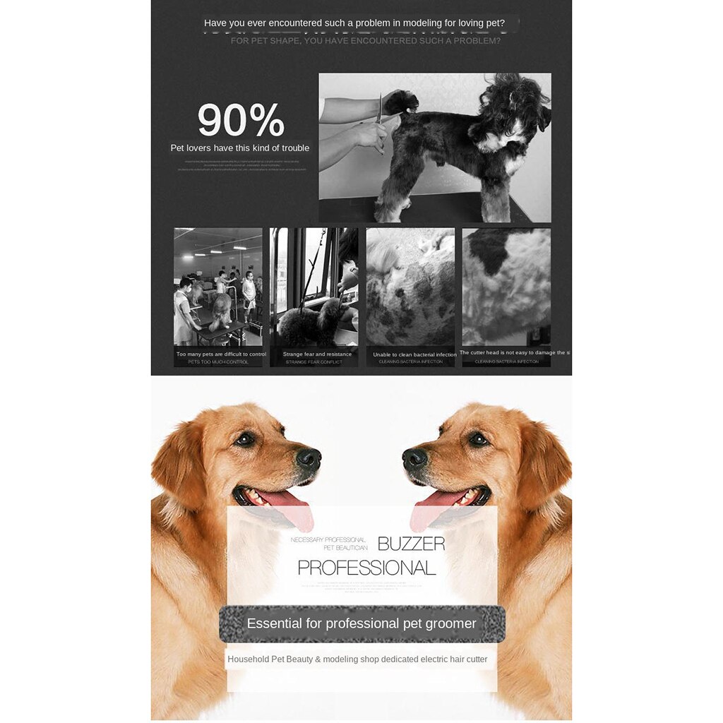 Draagbare Draadloze Hond Tondeuse Kit Pet Dier Elektrische Scheermes Trimmen Tool Met Afneembare Keramische Mes