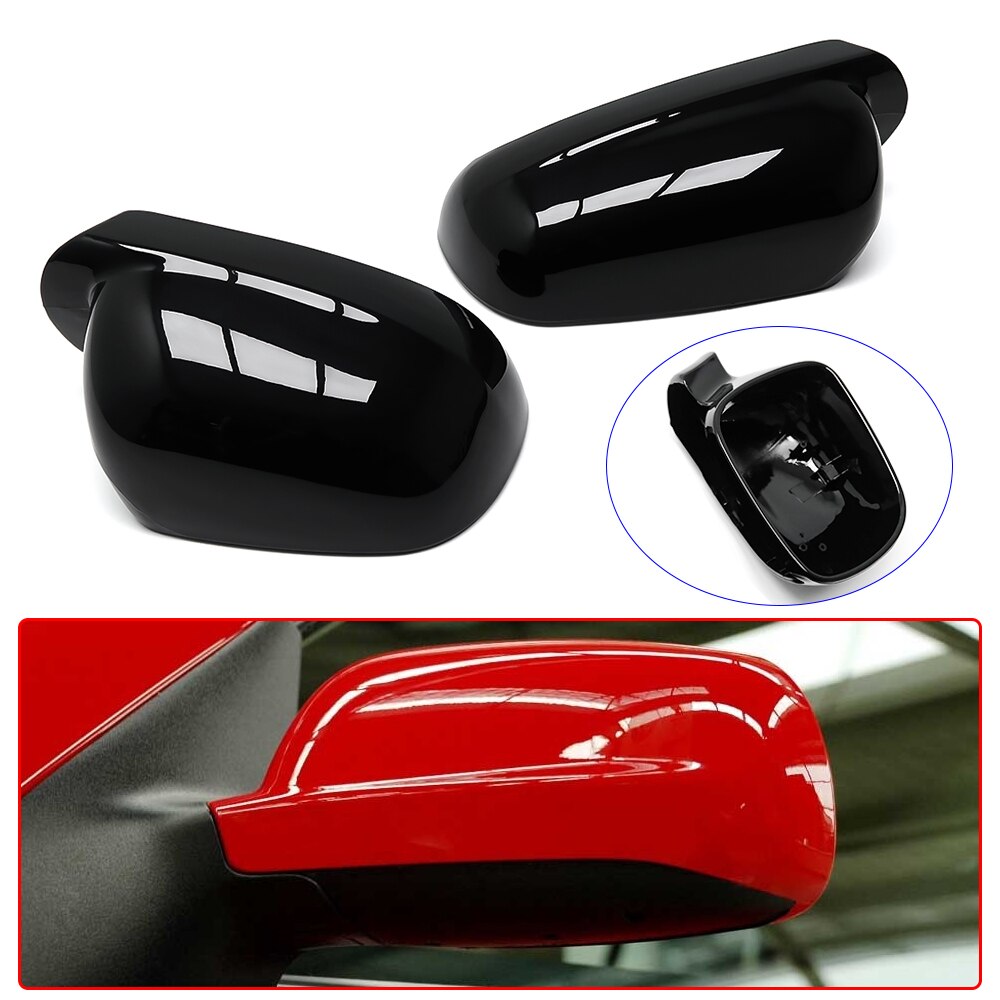 Cubierta de espejo retrovisor negro brillante, tapa de carcasa de espejo lateral para VW Golf 4 IV GTI R32 Jetta MK4 Bora 1J Passat B5