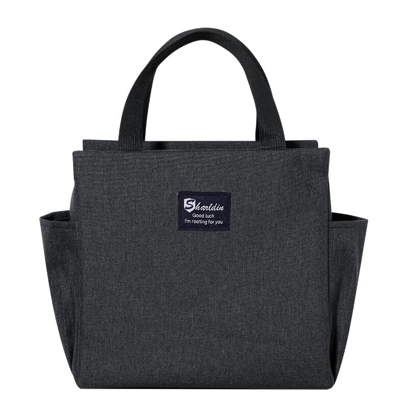 Large Capacity Cooler Bag Oxford Portable Zipper Thermal Lunch Bags Insulated Freezer Bag Camping Picnic Bag: black