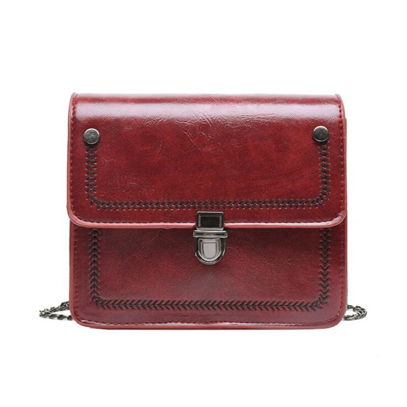 Mini klaff kvinner messenger bag vintage chian small shoulder cross body vesker håndveske damer bolso mujer: Rød